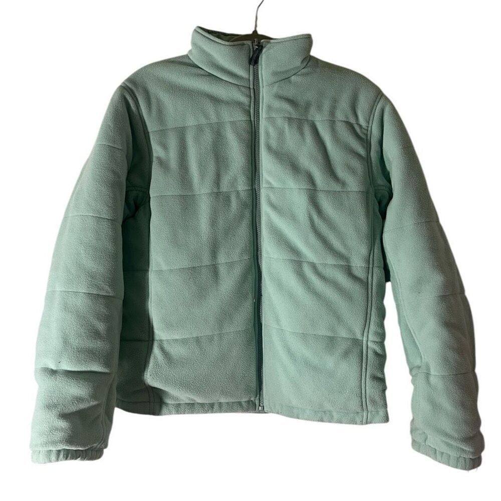 Quest Woman’s Mint Green Reversible Outdoor Winter Jacket Preowned Fleece & Nylo